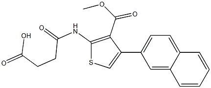 4-[(3-methoxycarbonyl-4-naphthalen-2-ylthiophen-2-yl)amino]-4-oxobutanoic acid Struktur