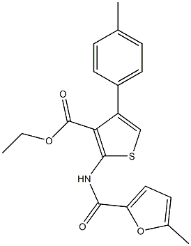 ethyl 2-[(5-methylfuran-2-carbonyl)amino]-4-(4-methylphenyl)thiophene-3-carboxylate Struktur