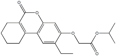 propan-2-yl 2-[(2-ethyl-6-oxo-7,8,9,10-tetrahydrobenzo[c]chromen-3-yl)oxy]acetate Struktur