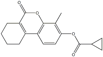 (4-methyl-6-oxo-7,8,9,10-tetrahydrobenzo[c]chromen-3-yl) cyclopropanecarboxylate Struktur