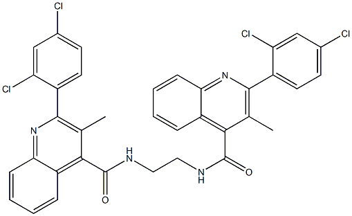 2-(2,4-dichlorophenyl)-N-[2-[[2-(2,4-dichlorophenyl)-3-methylquinoline-4-carbonyl]amino]ethyl]-3-methylquinoline-4-carboxamide Struktur