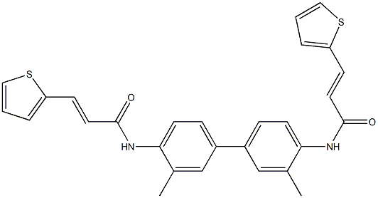 (E)-N-[2-methyl-4-[3-methyl-4-[[(E)-3-thiophen-2-ylprop-2-enoyl]amino]phenyl]phenyl]-3-thiophen-2-ylprop-2-enamide Struktur