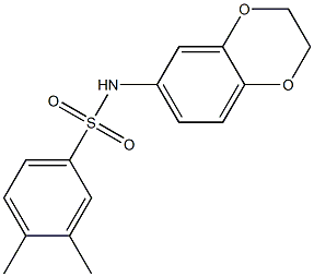 N-(2,3-dihydro-1,4-benzodioxin-6-yl)-3,4-dimethylbenzenesulfonamide Struktur