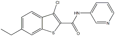 3-chloro-6-ethyl-N-pyridin-3-yl-1-benzothiophene-2-carboxamide Struktur