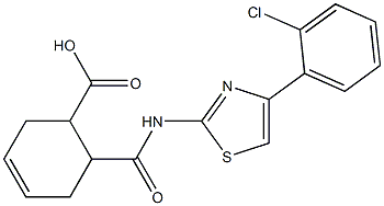 6-[[4-(2-chlorophenyl)-1,3-thiazol-2-yl]carbamoyl]cyclohex-3-ene-1-carboxylic acid Struktur