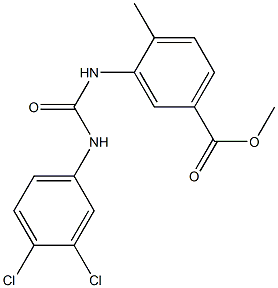 methyl 3-[(3,4-dichlorophenyl)carbamoylamino]-4-methylbenzoate Struktur