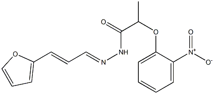 N-[(E)-[(E)-3-(furan-2-yl)prop-2-enylidene]amino]-2-(2-nitrophenoxy)propanamide Struktur