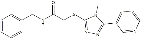 N-benzyl-2-[(4-methyl-5-pyridin-3-yl-1,2,4-triazol-3-yl)sulfanyl]acetamide Struktur