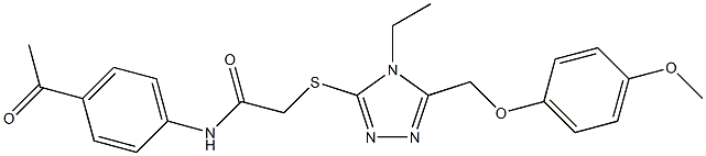 N-(4-acetylphenyl)-2-[[4-ethyl-5-[(4-methoxyphenoxy)methyl]-1,2,4-triazol-3-yl]sulfanyl]acetamide Struktur