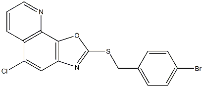 2-[(4-bromophenyl)methylsulfanyl]-5-chloro-[1,3]oxazolo[4,5-h]quinoline Struktur