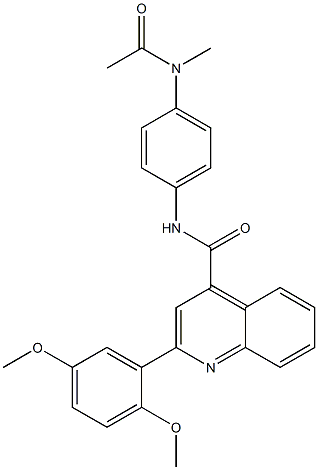 N-[4-[acetyl(methyl)amino]phenyl]-2-(2,5-dimethoxyphenyl)quinoline-4-carboxamide Struktur