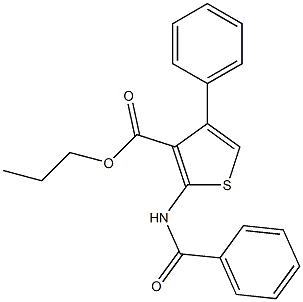 propyl 2-benzamido-4-phenylthiophene-3-carboxylate Struktur