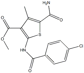 methyl 5-carbamoyl-2-[(4-chlorobenzoyl)amino]-4-methylthiophene-3-carboxylate