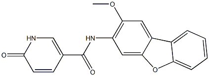 N-(2-methoxydibenzofuran-3-yl)-6-oxo-1H-pyridine-3-carboxamide Struktur