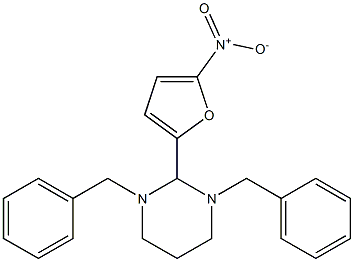 1,3-dibenzyl-2-(5-nitrofuran-2-yl)-1,3-diazinane Struktur