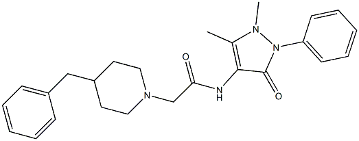 2-(4-benzylpiperidin-1-yl)-N-(1,5-dimethyl-3-oxo-2-phenylpyrazol-4-yl)acetamide Struktur