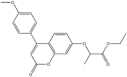 ethyl 2-[4-(4-methoxyphenyl)-2-oxochromen-7-yl]oxypropanoate Struktur