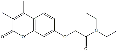 N,N-diethyl-2-(3,4,8-trimethyl-2-oxochromen-7-yl)oxyacetamide Struktur