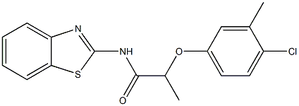 N-(1,3-benzothiazol-2-yl)-2-(4-chloro-3-methylphenoxy)propanamide Struktur