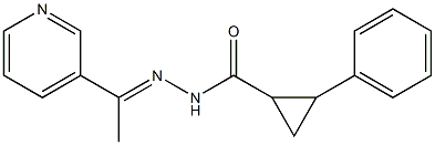 2-phenyl-N-[(E)-1-pyridin-3-ylethylideneamino]cyclopropane-1-carboxamide Struktur