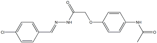 2-(4-acetamidophenoxy)-N-[(E)-(4-chlorophenyl)methylideneamino]acetamide Struktur