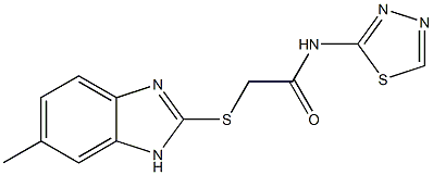 2-[(6-methyl-1H-benzimidazol-2-yl)sulfanyl]-N-(1,3,4-thiadiazol-2-yl)acetamide Struktur