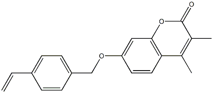 7-[(4-ethenylphenyl)methoxy]-3,4-dimethylchromen-2-one Struktur