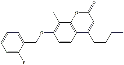 4-butyl-7-[(2-fluorophenyl)methoxy]-8-methylchromen-2-one Structure