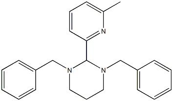 1,3-dibenzyl-2-(6-methylpyridin-2-yl)-1,3-diazinane Struktur