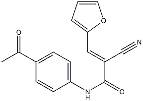 (E)-N-(4-acetylphenyl)-2-cyano-3-(furan-2-yl)prop-2-enamide Struktur