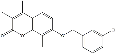 7-[(3-chlorophenyl)methoxy]-3,4,8-trimethylchromen-2-one Struktur