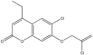 6-chloro-7-(2-chloroprop-2-enoxy)-4-ethylchromen-2-one Struktur