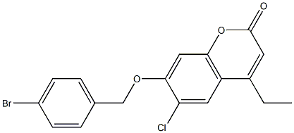 7-[(4-bromophenyl)methoxy]-6-chloro-4-ethylchromen-2-one Struktur