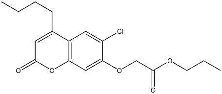 propyl 2-(4-butyl-6-chloro-2-oxochromen-7-yl)oxyacetate Struktur