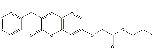 propyl 2-(3-benzyl-4-methyl-2-oxochromen-7-yl)oxyacetate Struktur