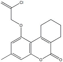 1-(2-chloroprop-2-enoxy)-3-methyl-7,8,9,10-tetrahydrobenzo[c]chromen-6-one Struktur