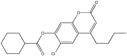 (4-butyl-6-chloro-2-oxochromen-7-yl) cyclohexanecarboxylate Struktur