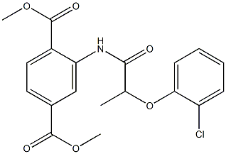 dimethyl 2-[2-(2-chlorophenoxy)propanoylamino]benzene-1,4-dicarboxylate Struktur