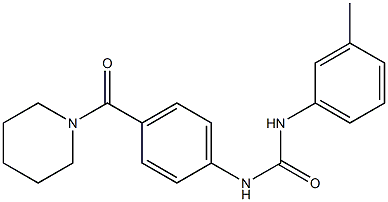 1-(3-methylphenyl)-3-[4-(piperidine-1-carbonyl)phenyl]urea Struktur