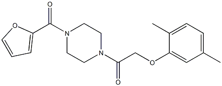 2-(2,5-dimethylphenoxy)-1-[4-(furan-2-carbonyl)piperazin-1-yl]ethanone Struktur