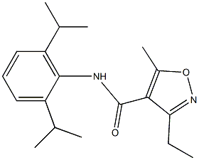 N-[2,6-di(propan-2-yl)phenyl]-3-ethyl-5-methyl-1,2-oxazole-4-carboxamide Struktur