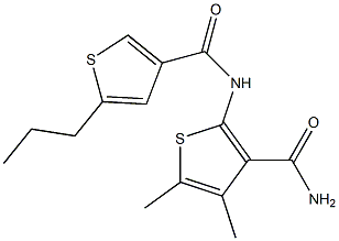 4,5-dimethyl-2-[(5-propylthiophene-3-carbonyl)amino]thiophene-3-carboxamide Struktur