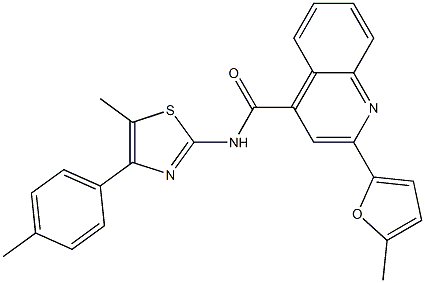 2-(5-methylfuran-2-yl)-N-[5-methyl-4-(4-methylphenyl)-1,3-thiazol-2-yl]quinoline-4-carboxamide Struktur