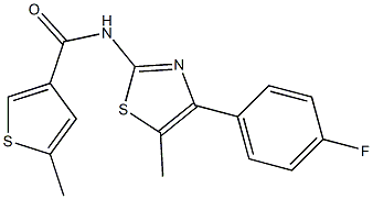 N-[4-(4-fluorophenyl)-5-methyl-1,3-thiazol-2-yl]-5-methylthiophene-3-carboxamide Struktur