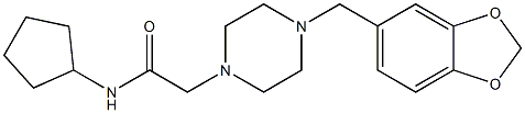 2-[4-(1,3-benzodioxol-5-ylmethyl)piperazin-1-yl]-N-cyclopentylacetamide Struktur