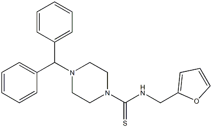 4-benzhydryl-N-(furan-2-ylmethyl)piperazine-1-carbothioamide Struktur