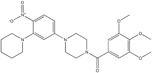 [4-(4-nitro-3-piperidin-1-ylphenyl)piperazin-1-yl]-(3,4,5-trimethoxyphenyl)methanone Struktur