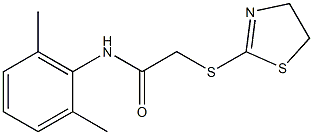 2-(4,5-dihydro-1,3-thiazol-2-ylsulfanyl)-N-(2,6-dimethylphenyl)acetamide Struktur