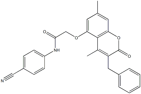 2-(3-benzyl-4,7-dimethyl-2-oxochromen-5-yl)oxy-N-(4-cyanophenyl)acetamide