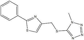 4-[(1-methyltetrazol-5-yl)sulfanylmethyl]-2-phenyl-1,3-thiazole Struktur